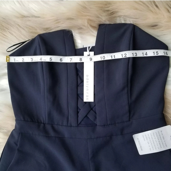 NWT Adelyn Rae Strapless Navy Blue Jumpsuit Size Medium - Picture 9 of 11